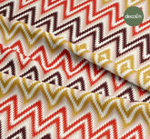 Ikat Zigzag Patterned Digital Printed Fabric